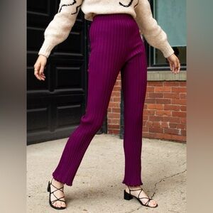 Simon Miller Alder Wide Leg Flared Crop Pant Lettuce Hem size L NWT retro 70's